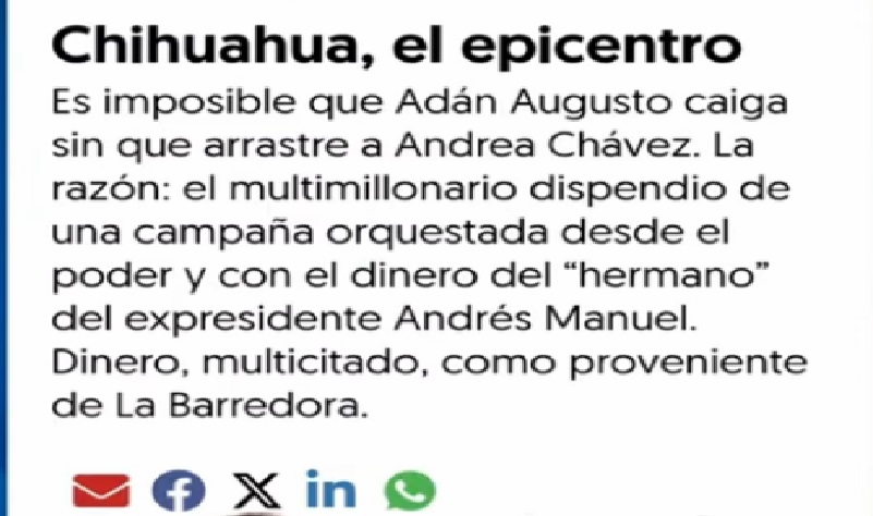 ESTÁN ACORRALADOS! Washington va por la cabeza de Adán Augusto y arrastra a Andrea Chávez