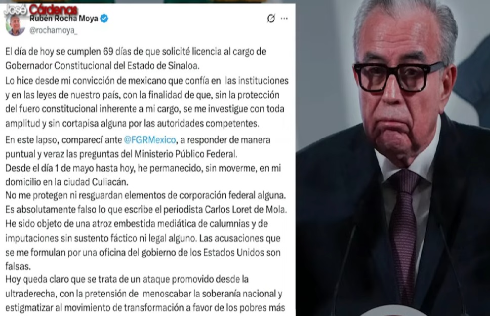 Rubén Rocha Moya reaparece: “las acusaciones son falsas”